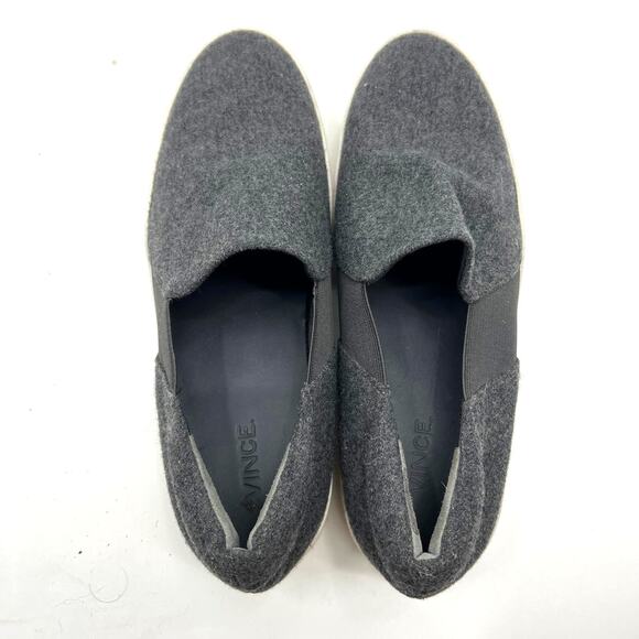 Vince Warren Gray Wool Fabric Platform Sneaker Slip On Women Size 9.5 - Picture 4 of 6
